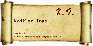 Krósz Inge névjegykártya